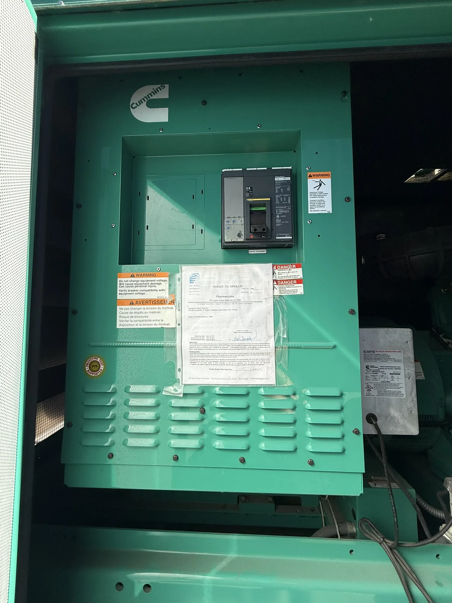 Cummins DFEK / QSX15 – 500KW Tier 2 Diesel Generator Set