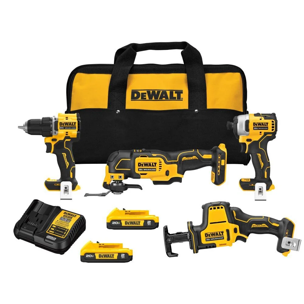 DEWALT ATOMIC 20V MAX Brushless 4 Tool Combo Kit