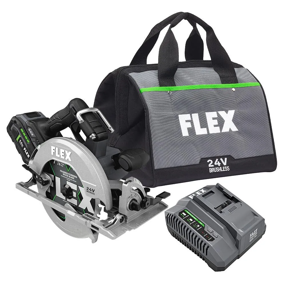 NEW FLEX 24V 7-1/4-In Circular Saw Kit