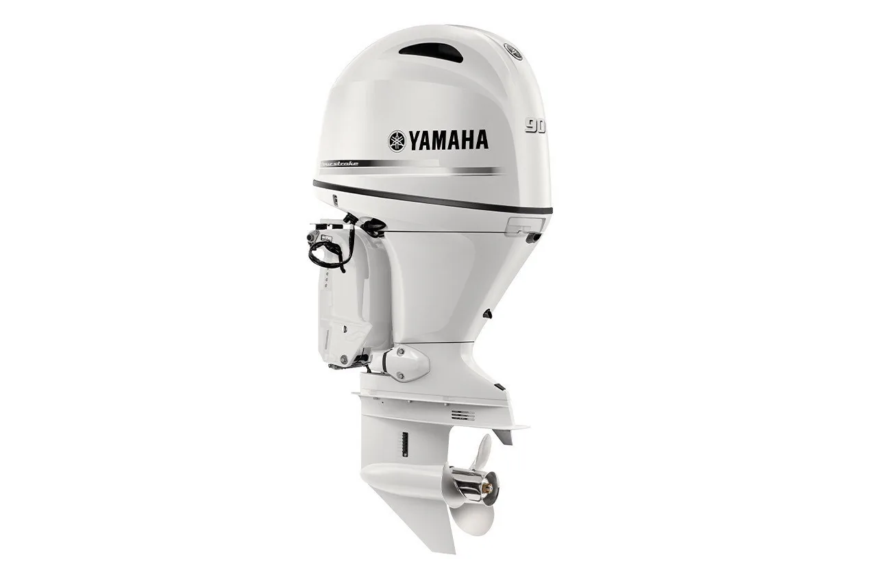 Yamaha 90HP F90LB2 White Outboard Motor – 20″ Shaft