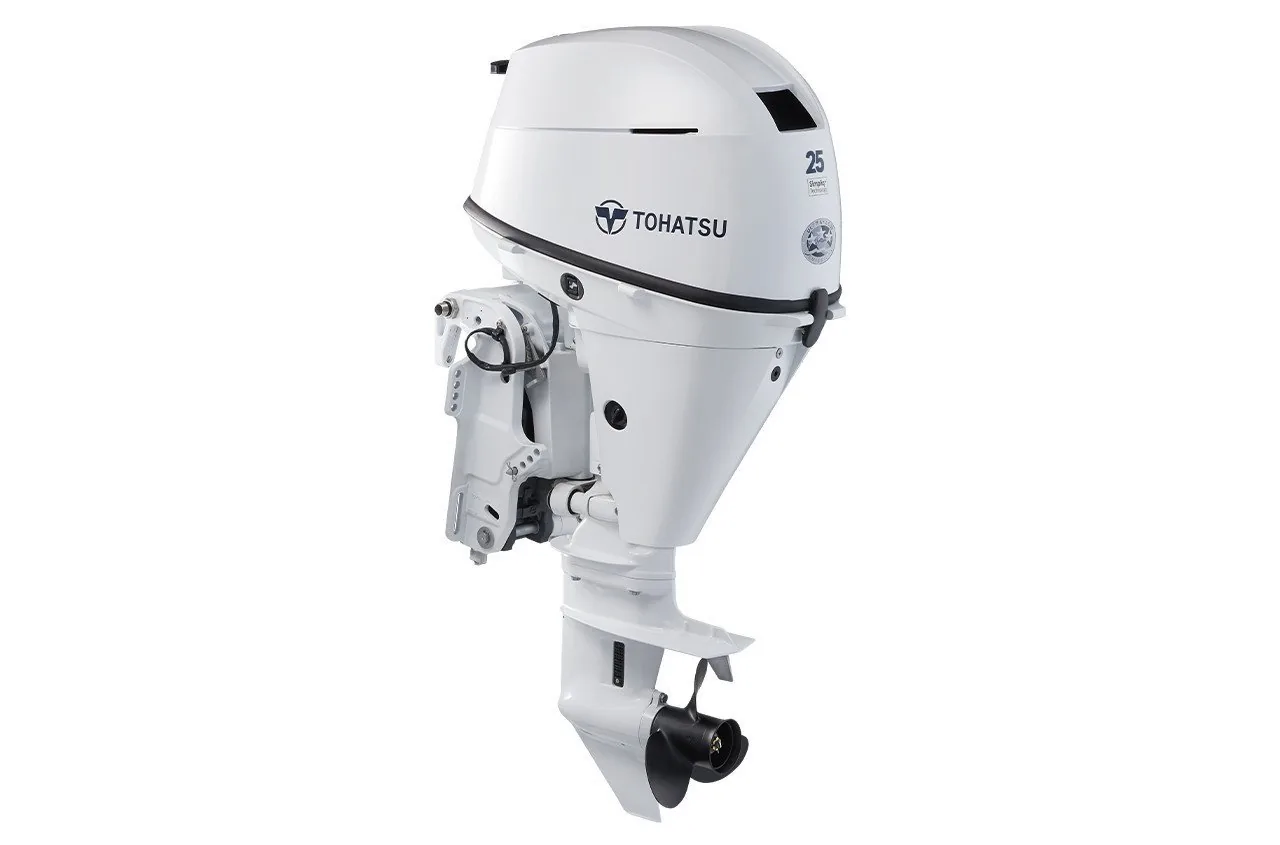 Tohatsu 25HP MFS25DWETS 4-Stroke Outboard – 15″ Shaft/Manual Rope