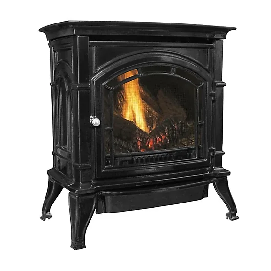 Ashley Vent-Free Propane Gas Stove, 1,500 sq. ft., 32,000 BTU, Painted Black
