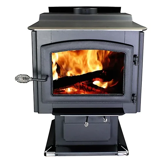 US Stove Wood-Burning EPA Certified Pedestal Stove with Blower, For 3,200 sq. ft. Rooms, Large