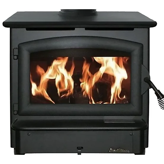 Buck Stove Wood-Burning Model 21NC Stove with Black Door and Blower, 1,800 sq. ft., 28,901 BTU