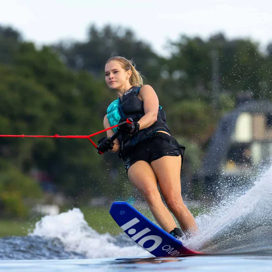 HO Omni Ultra White Slalom Ski w/ Stance UltraLite Binding and Adjustable Rear Toe Plate