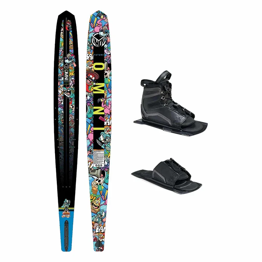 HO Boy’s Future Omni Wacky Toons Slalom Ski w/ Stance UltraLite Binding and Adjustable Rear Toe Plate