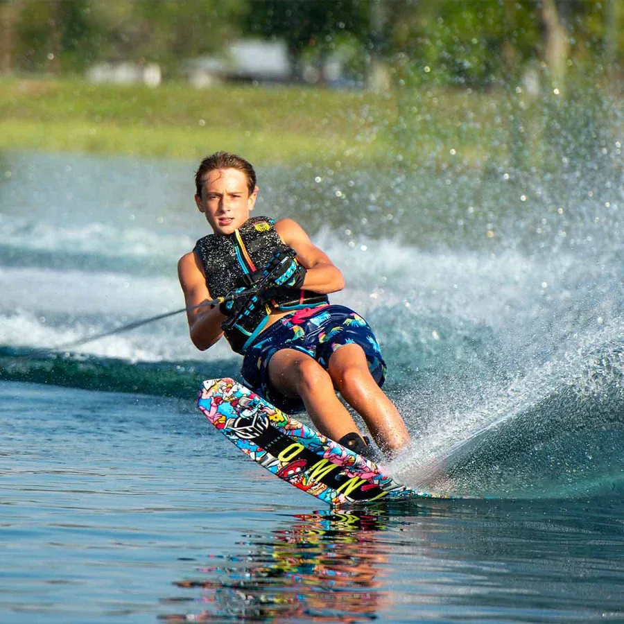 HO Boy’s Future Omni Wacky Toons Slalom Ski w/ Stance UltraLite Binding and Adjustable Rear Toe Plate