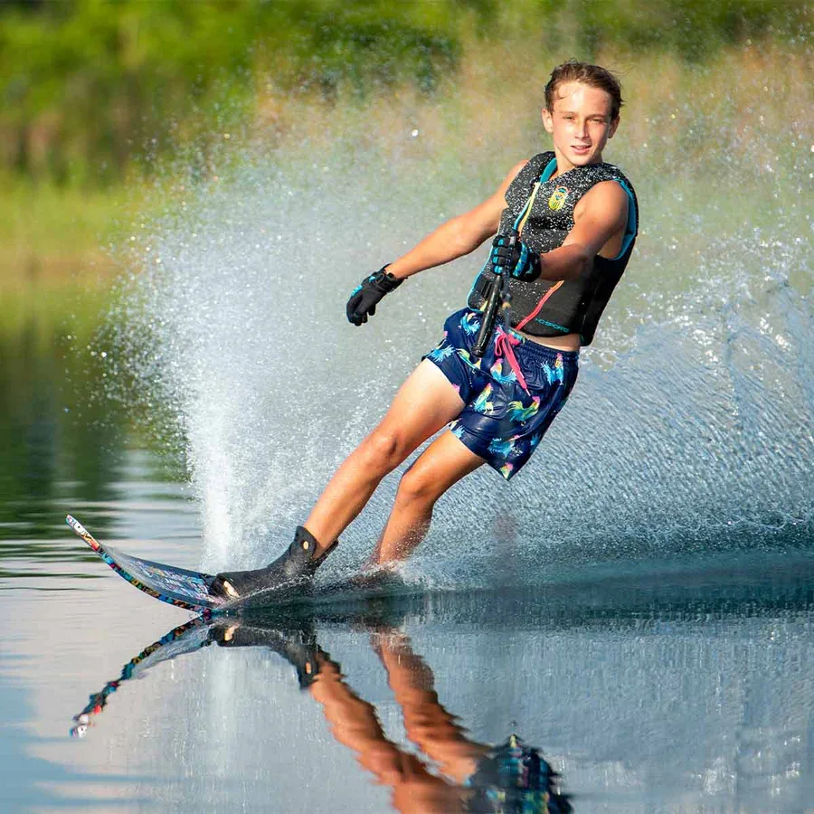 HO Boy’s Future Omni Wacky Toons Slalom Ski w/ Stance UltraLite Binding and Adjustable Rear Toe Plate