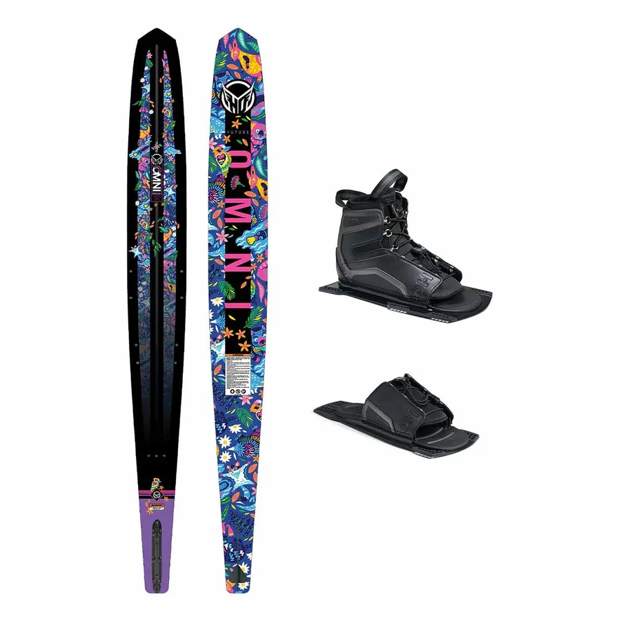 HO Girl’s Future Omni Jungle Slalom Ski w/ Stance UltraLite Binding and Adjustable Rear Toe Plate