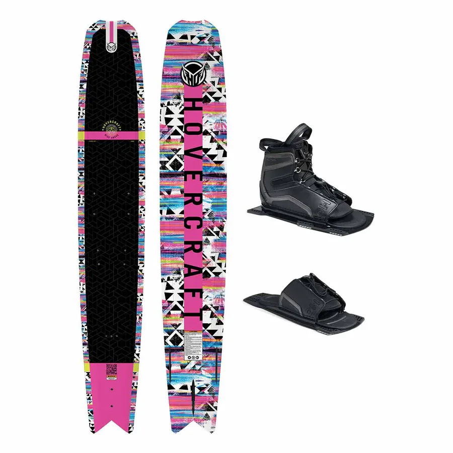 HO Women’s Hovercraft Tribal Pink Slalom Ski w/ Stance UltraLite Bindings and Adjustable Rear Toe Plate