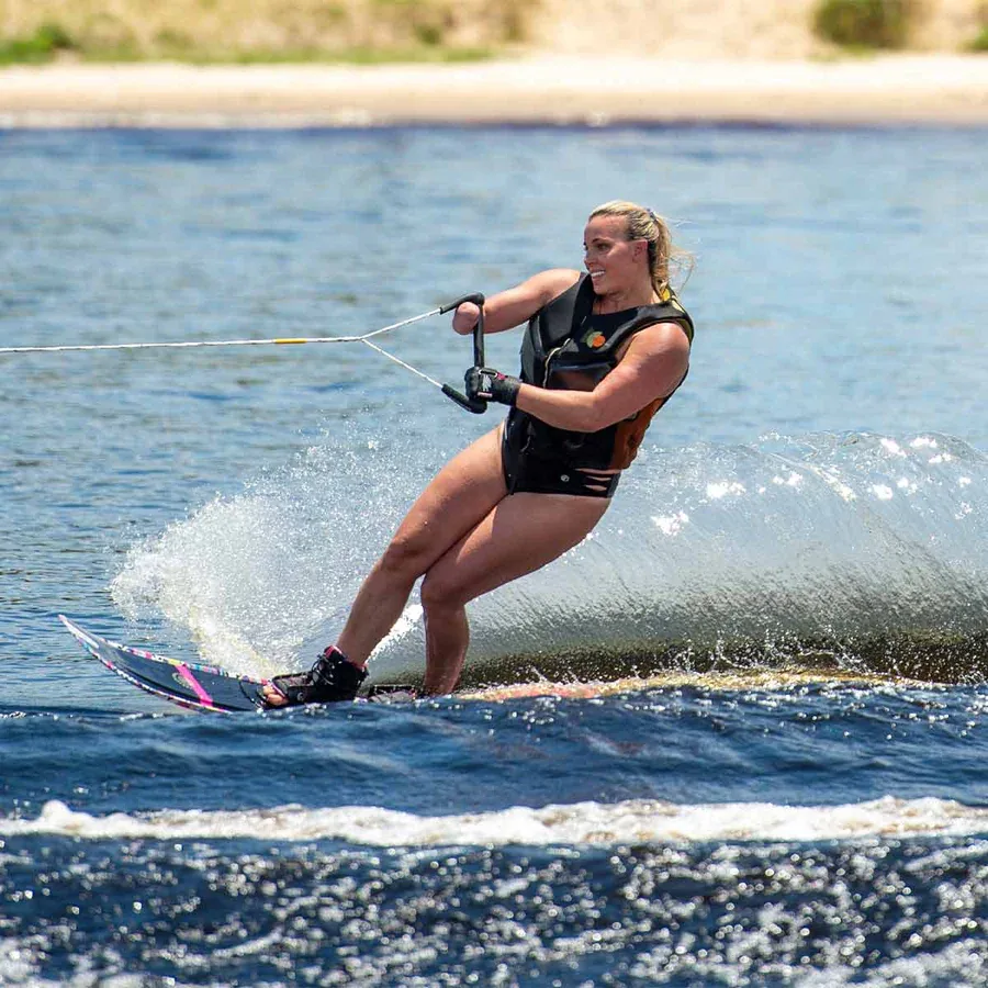 HO Women’s Hovercraft Tribal Pink Slalom Ski w/ Stance UltraLite Bindings and Adjustable Rear Toe Plate