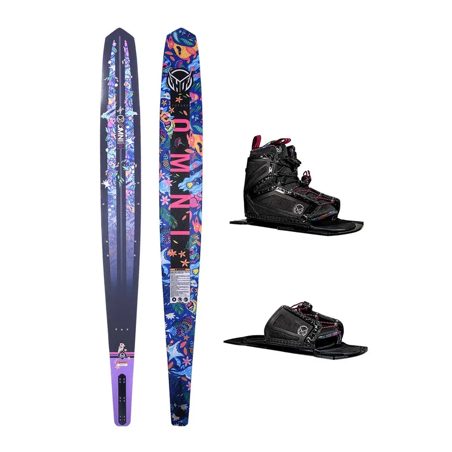 HO Kid’s Future Omni Jungle Slalom Ski w/ Women’s Stance 110 & Women’s Stance 110 Adjustable Rear Toe Plate