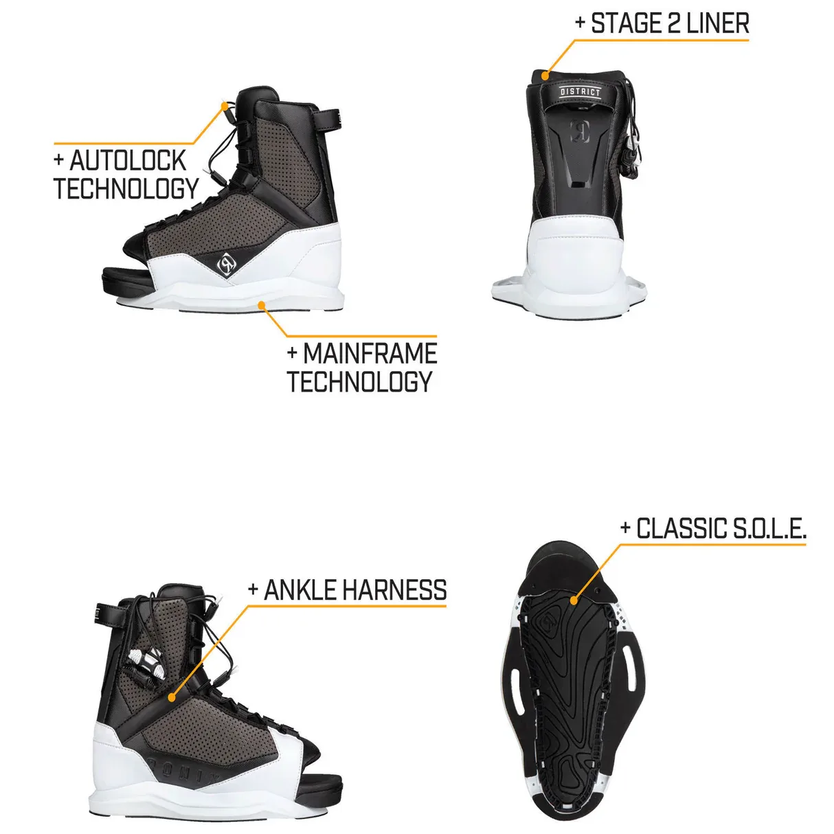 Ronix District Wakeboard Bindings