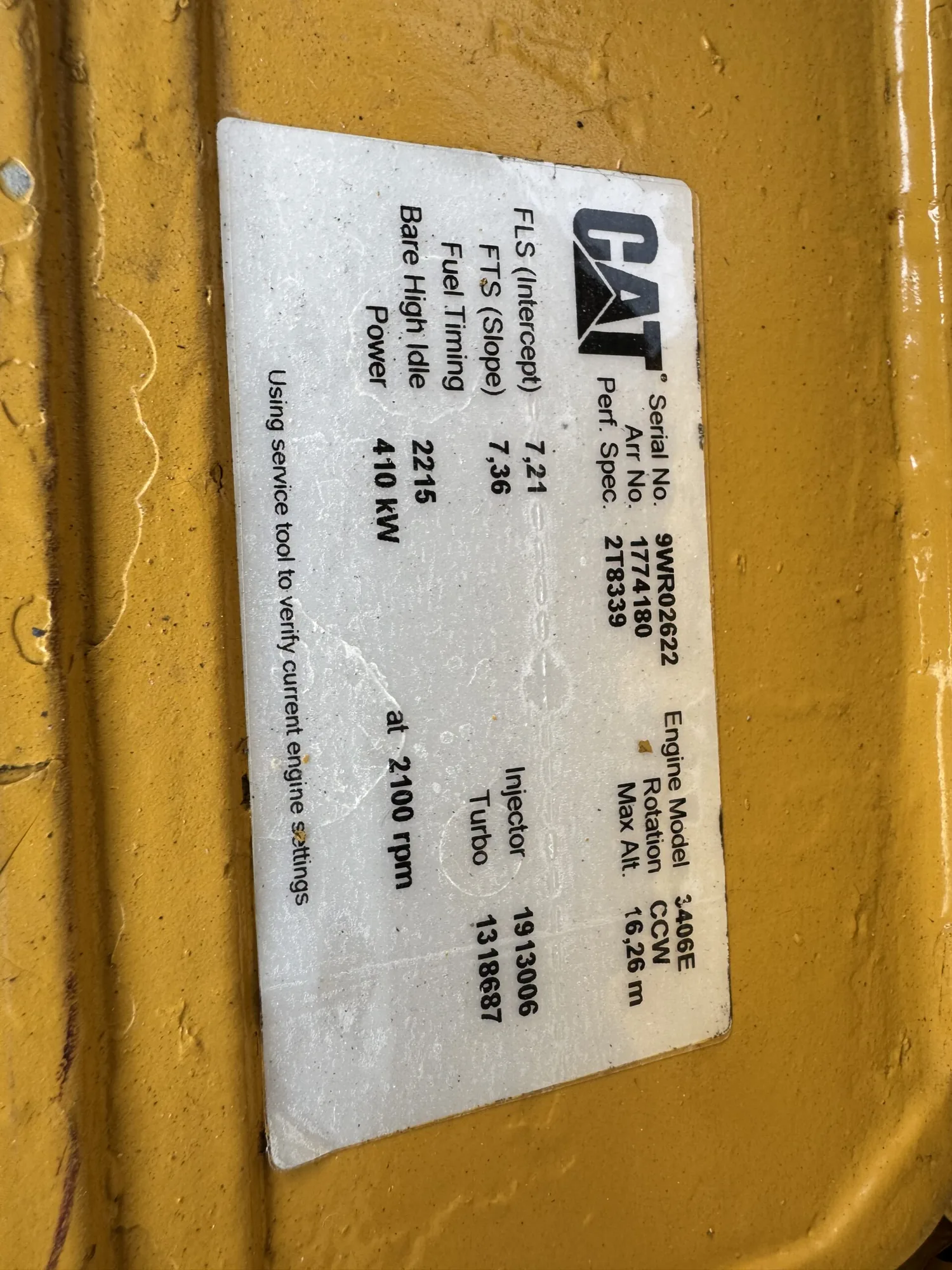 High Hour Runner Caterpillar 3406E DITA 550HP  Diesel Marine Engine