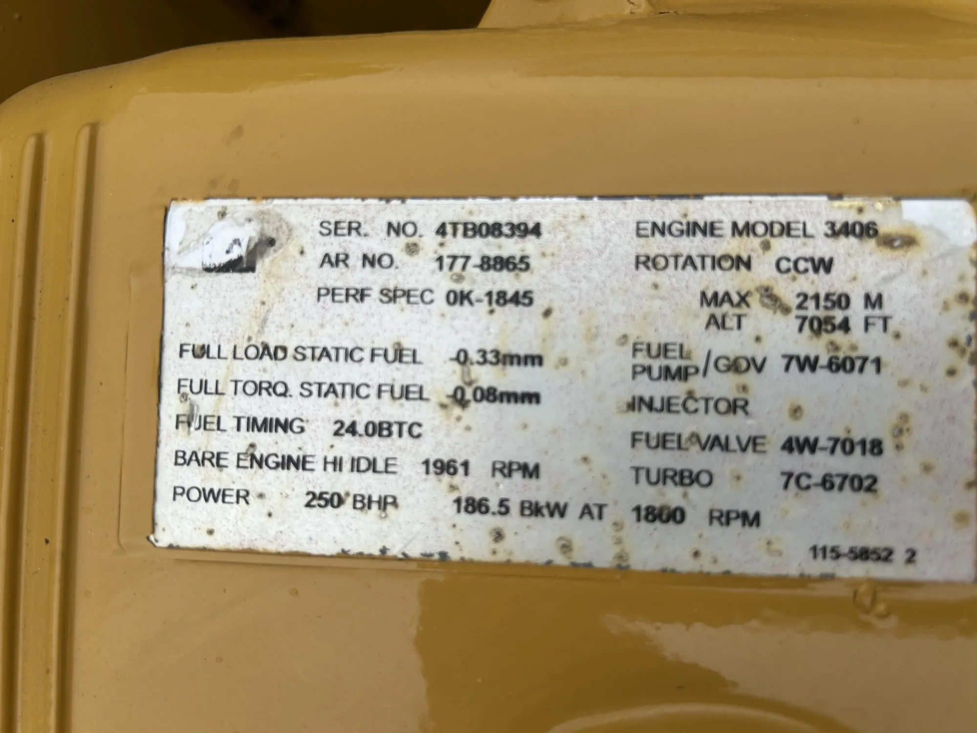 Like New Caterpillar 3406DITA 300HP  Diesel Marine Engine