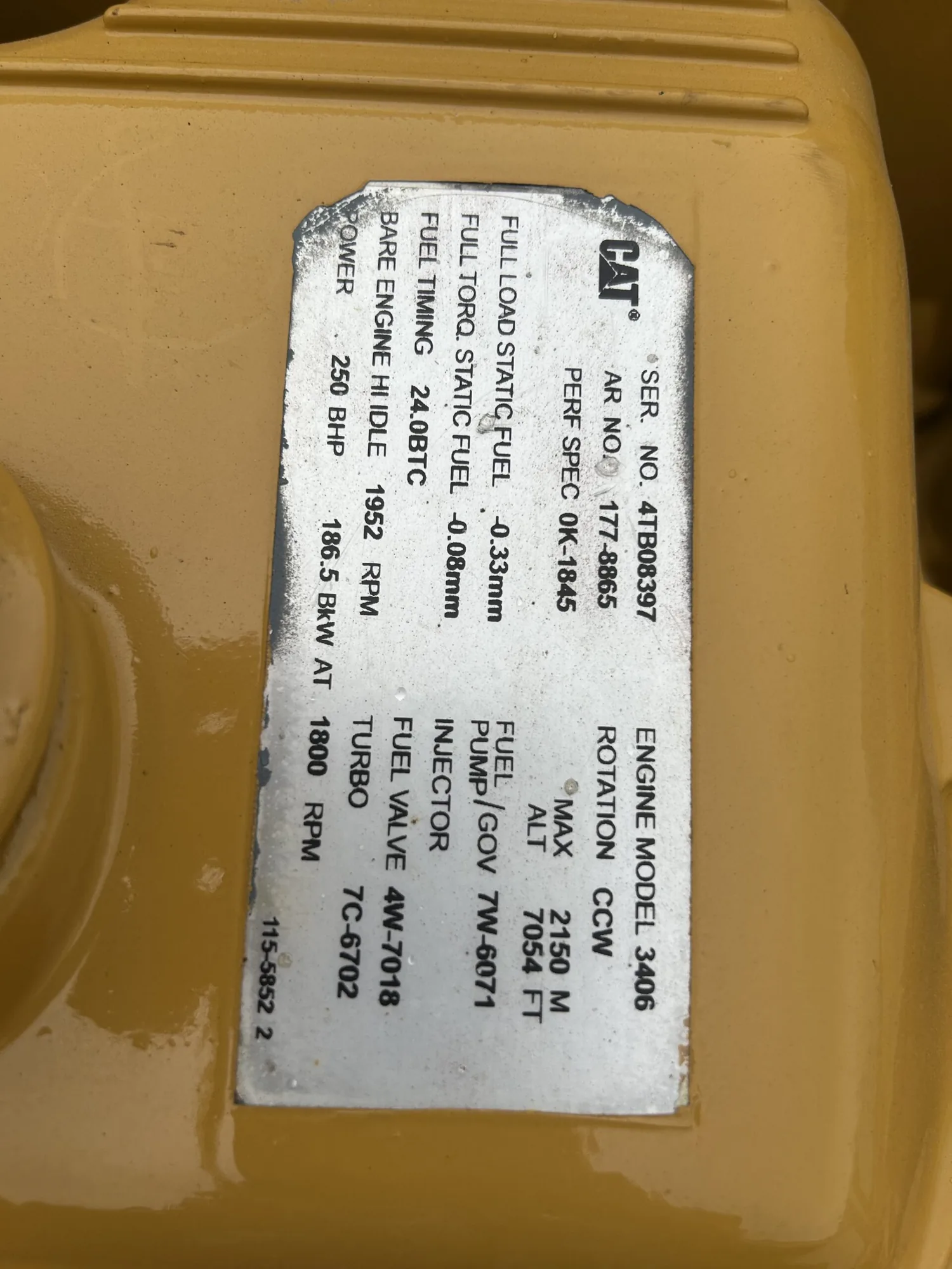 Like New Caterpillar 3406DITA 300HP  Diesel Marine Engine
