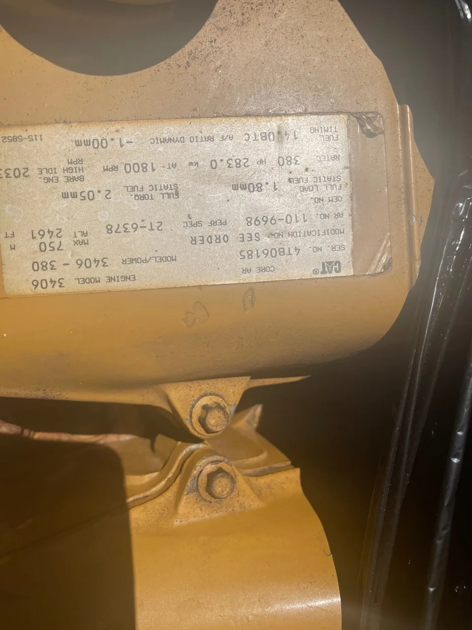 High Hour Runner Caterpillar 3406 380HP  Diesel Marine Engine