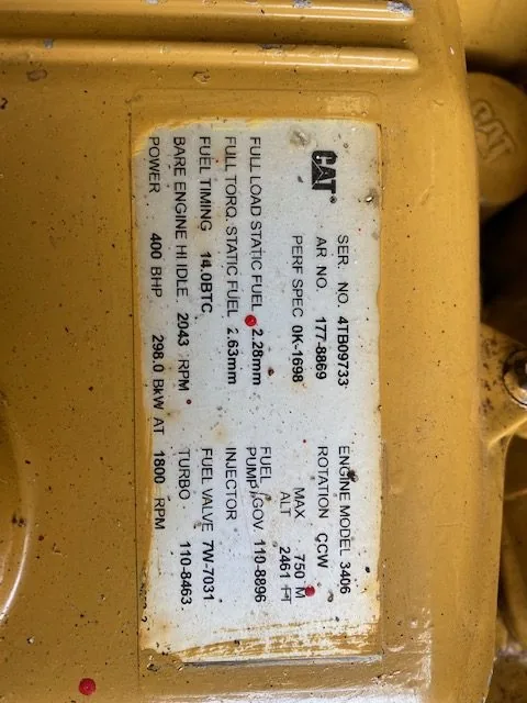 High Hour Runner Caterpillar 3406C 400HP  Diesel Marine Engine