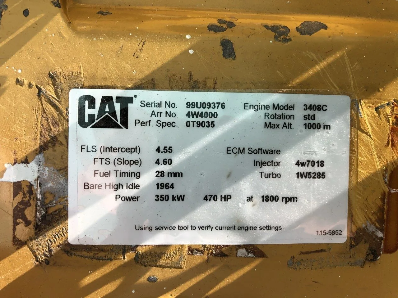 High Hour Runner Caterpillar 3408C 470HP  Diesel Marine Engine
