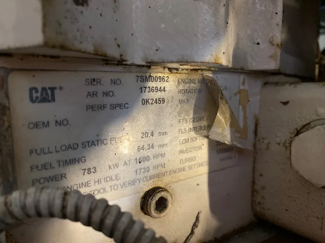 High Hour Caterpillar 3508B 1050HP Tier 1 Diesel Marine Engine