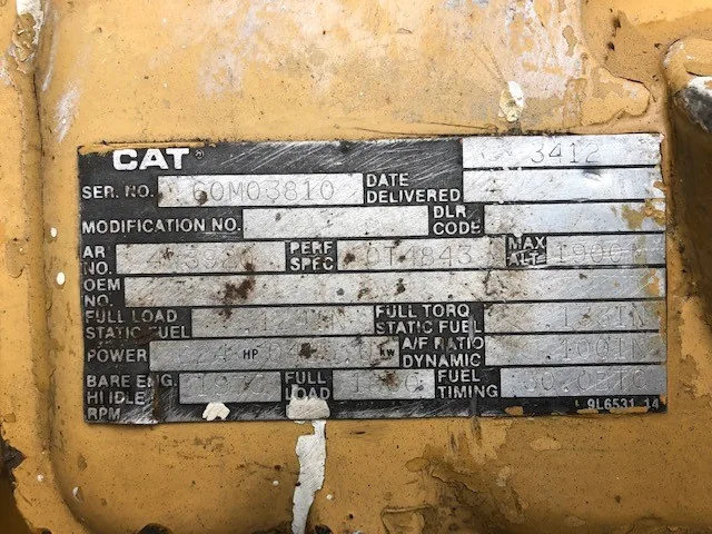 High Hour Runner Caterpillar 3412 DITA 624HP  Diesel Marine Engine