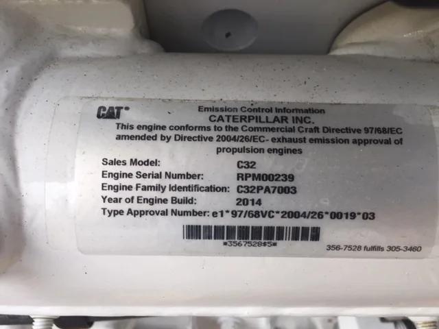 Low Hour Caterpillar C32 ACERT 1900HP Tier 3 Diesel Marine Engine