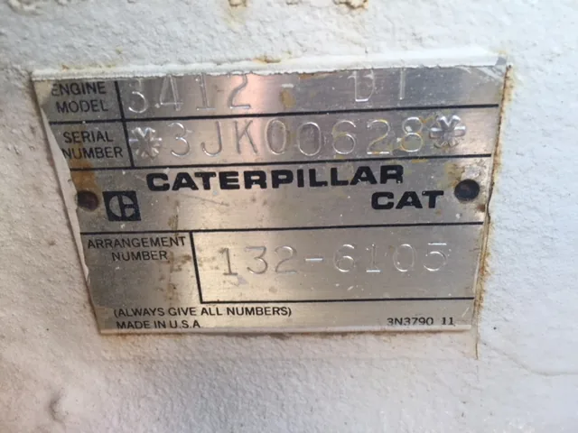 High Hour Runner Caterpillar 3412C DITTA 1300HP  Diesel Marine Engine