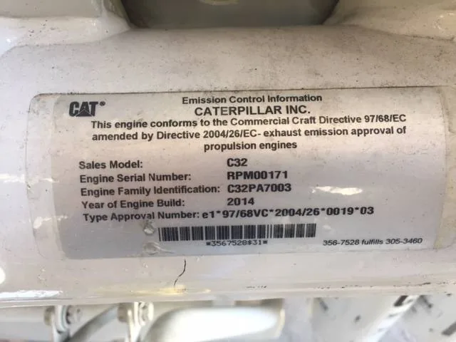 Low Hour Caterpillar C32 ACERT 1900HP Tier 3 Diesel Marine Engine