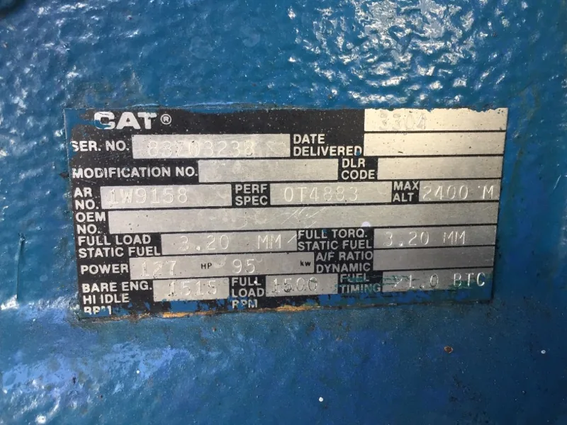 High Hour Runner Caterpillar 3304 DIT 127HP  Diesel Marine Engine