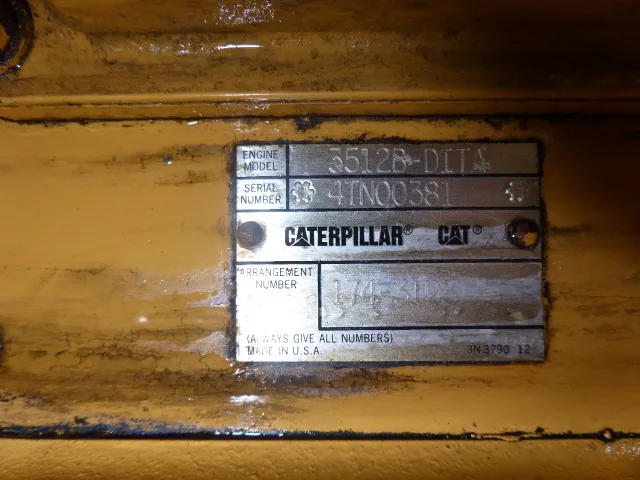 High Hour Runner Caterpillar 3512B 1575HP Tier 1 Diesel Marine Engine