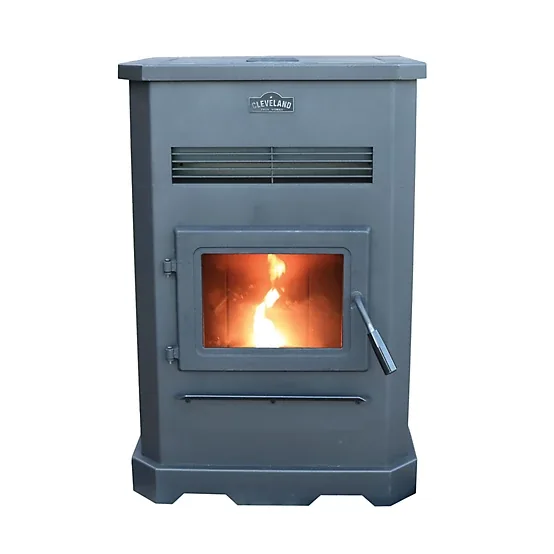 Cleveland Iron Works No.205 Large Pellet Stove, 2,000 to 3,000 sq. ft.,130 lb. Hopper